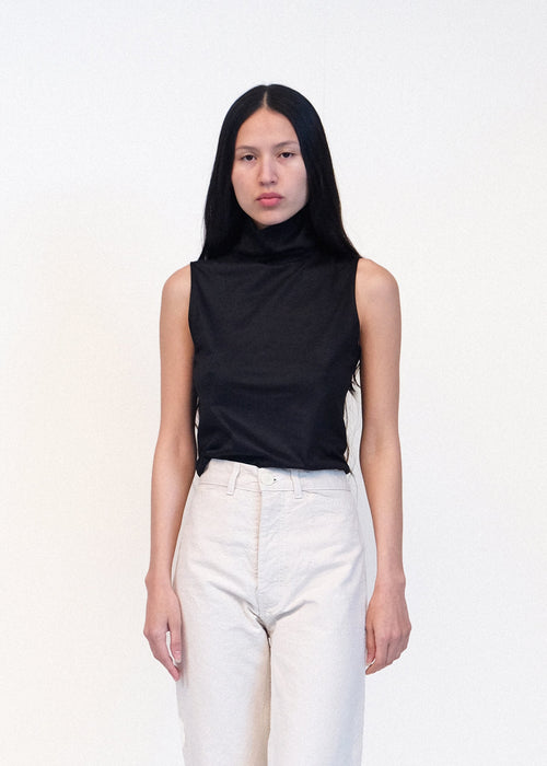 Sleeveless Turtleneck - Black - Jesse Kamm