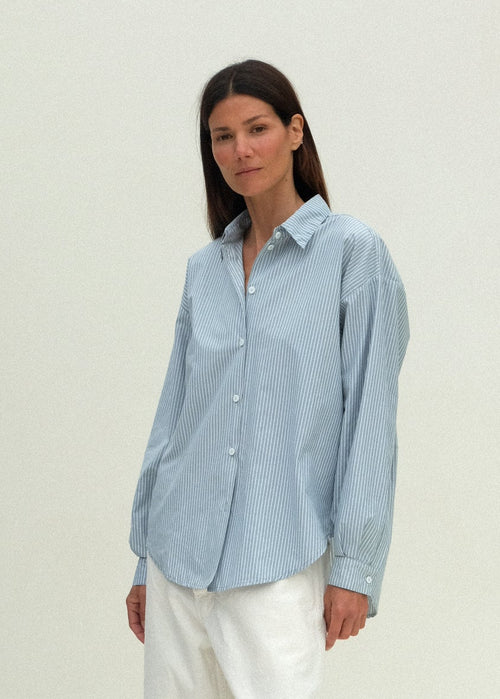 Alberta Shirt - Fog Stripe - Jesse Kamm