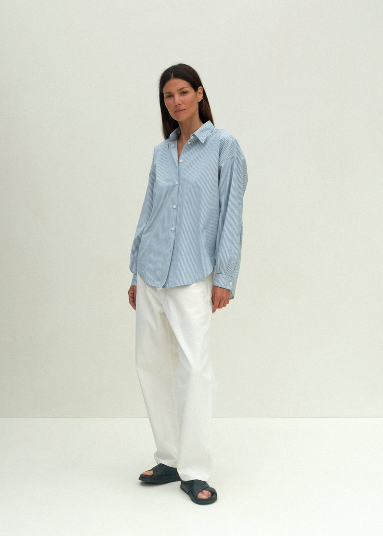 Alberta Shirt - Fog Stripe - Jesse Kamm