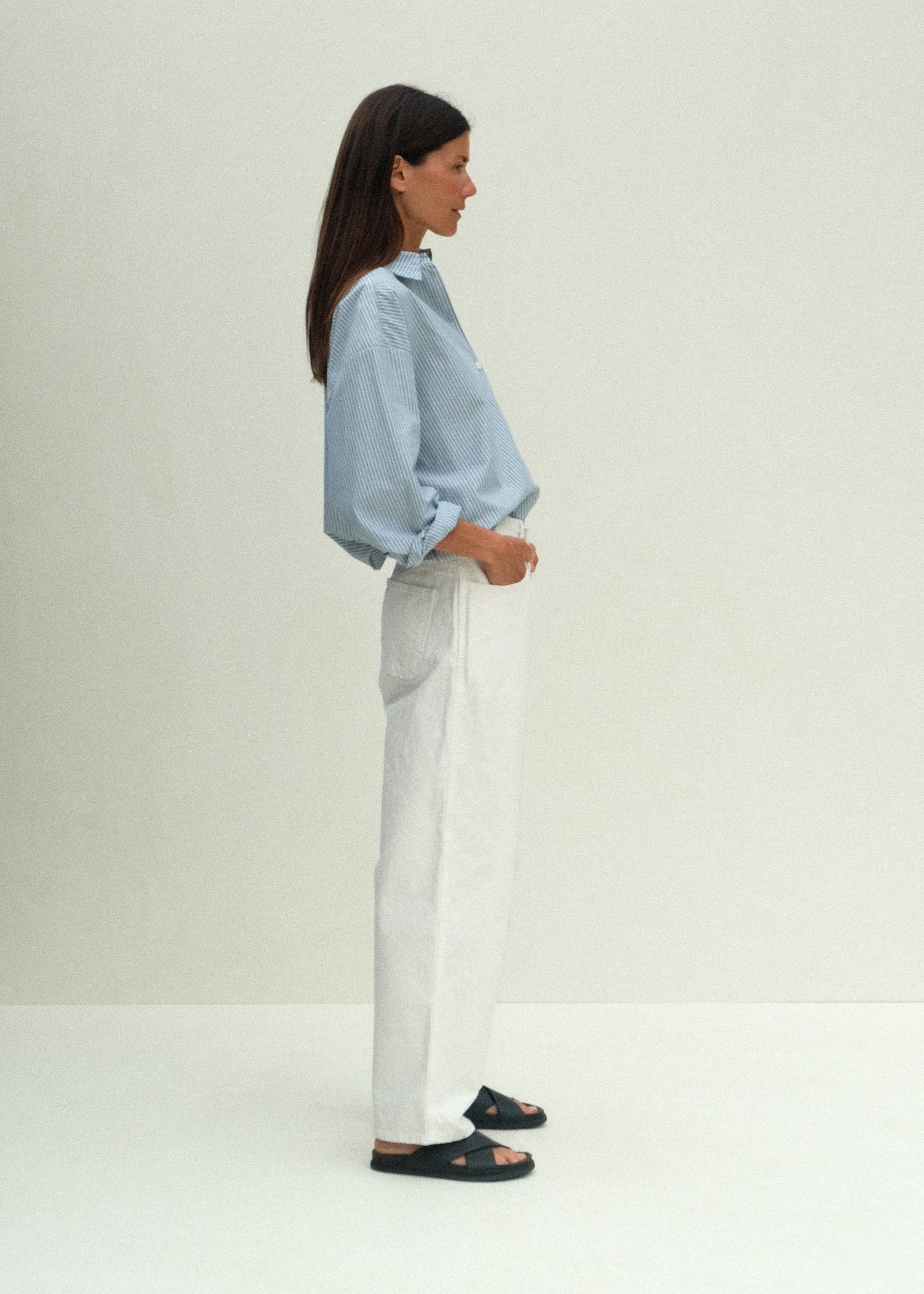Alberta Shirt - Fog Stripe - Jesse Kamm
