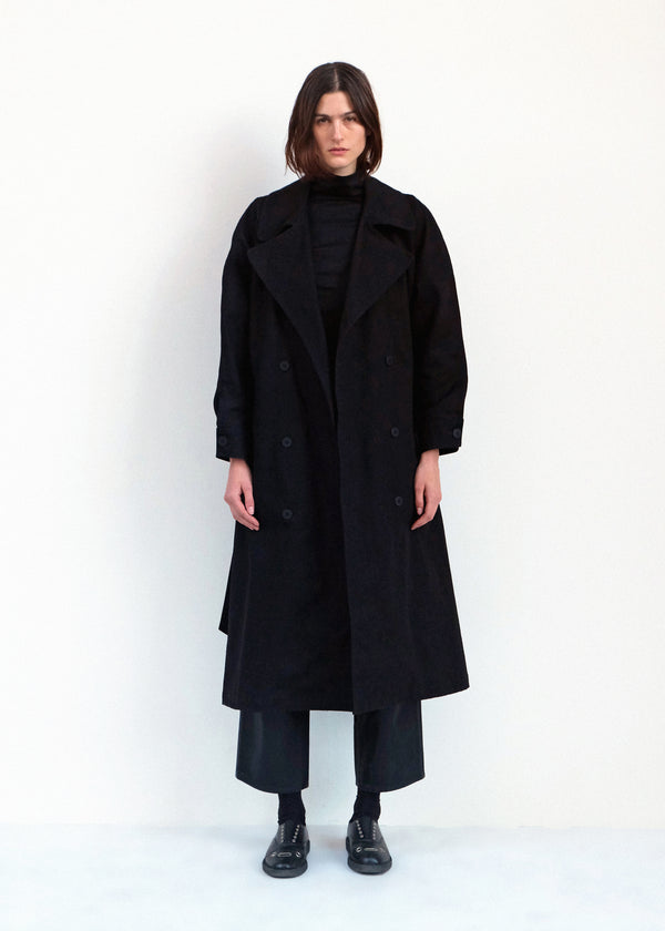 Car Coat - Black Japanese Denim