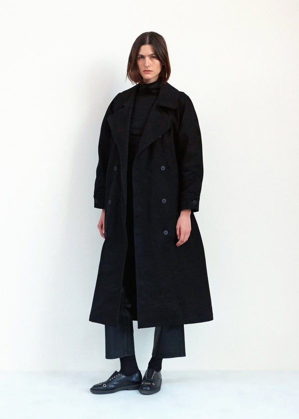 Car Coat - Black Japanese Denim