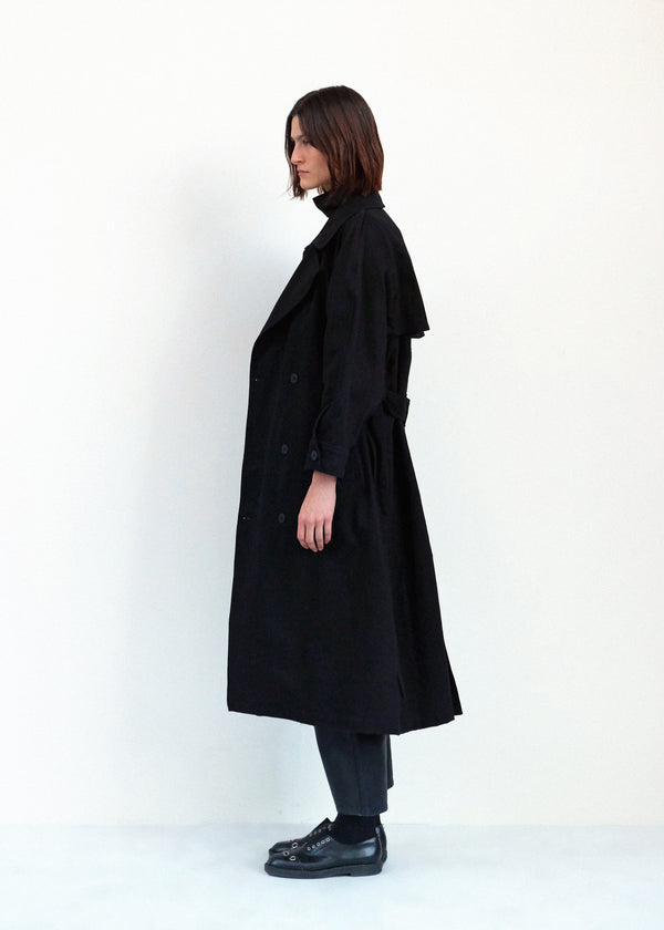 Car Coat - Black Japanese Denim