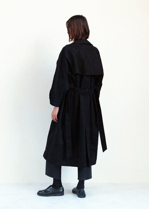 Car Coat - Black Japanese Denim