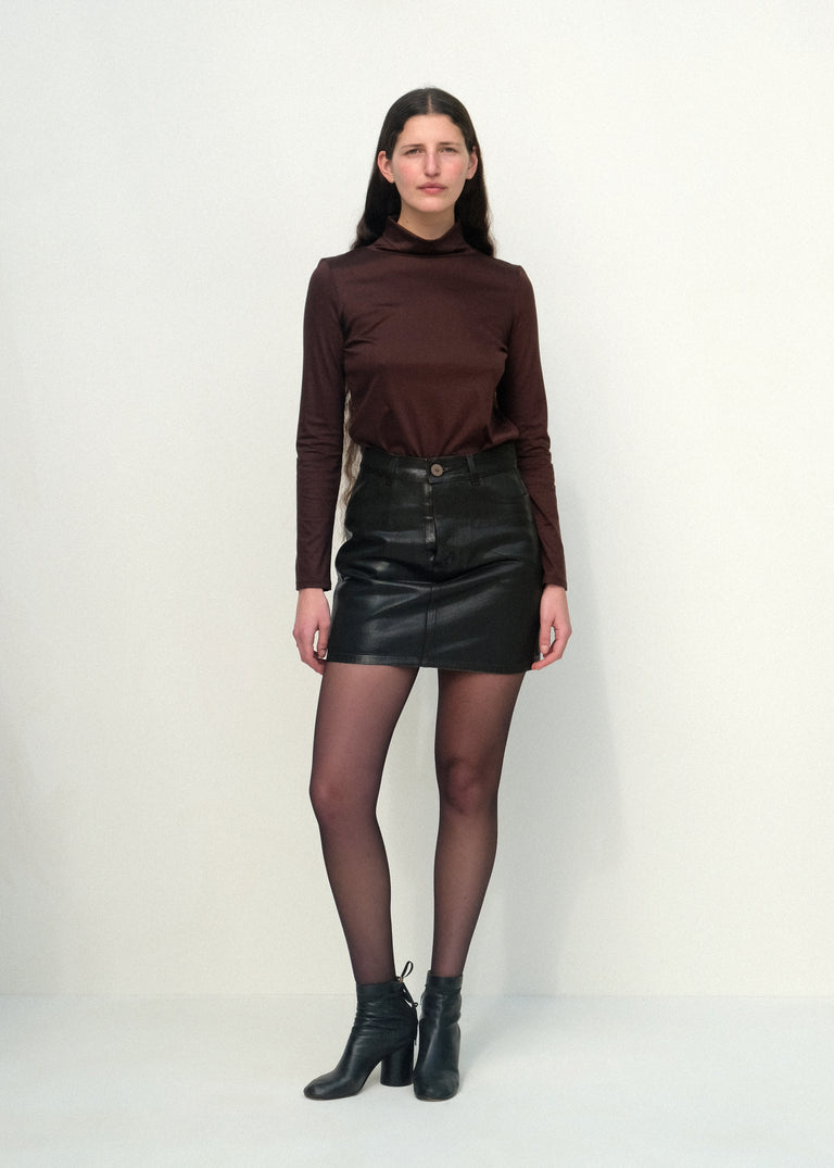 The Mini Skirt - Brown Lacquer - Jesse Kamm
