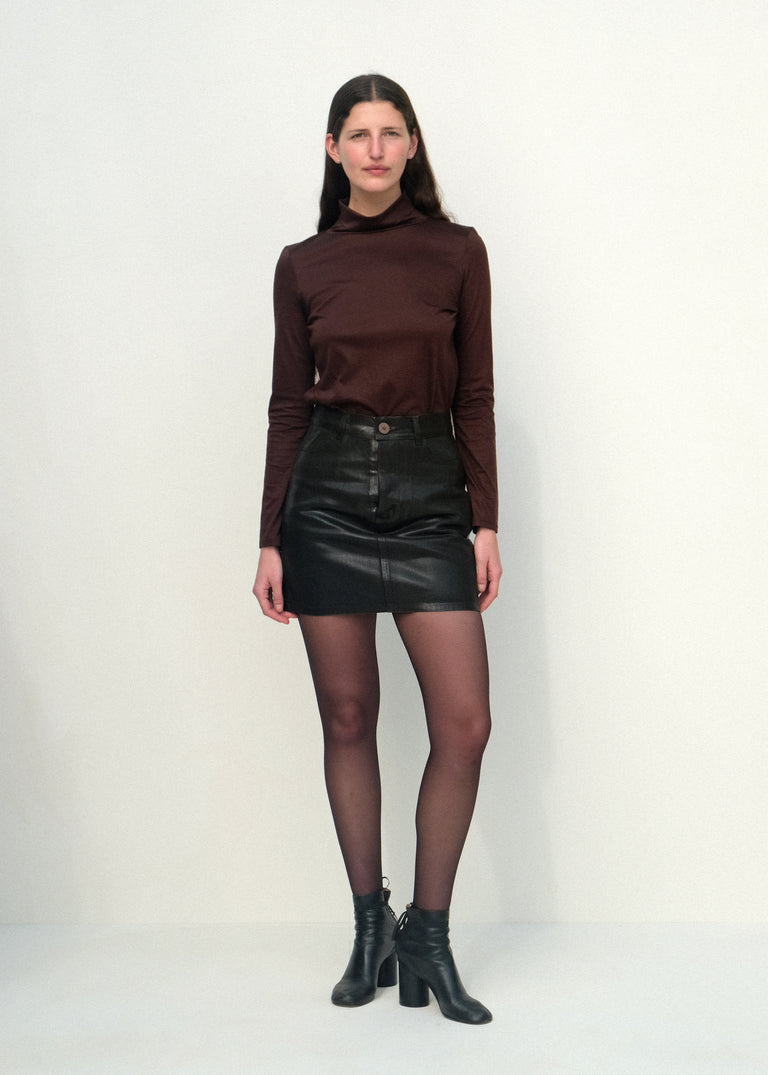 The Mini Skirt - Brown Lacquer - Jesse Kamm