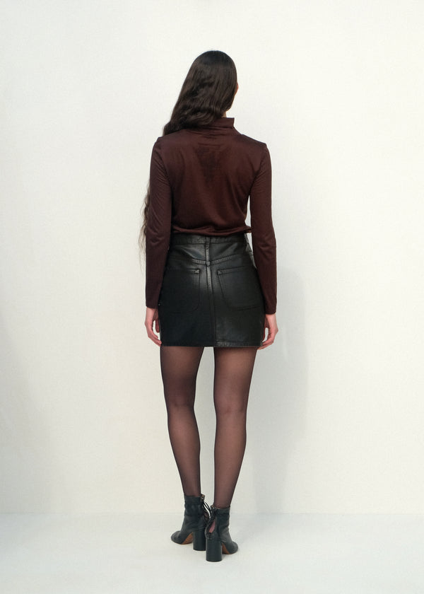 The Mini Skirt - Brown Lacquer