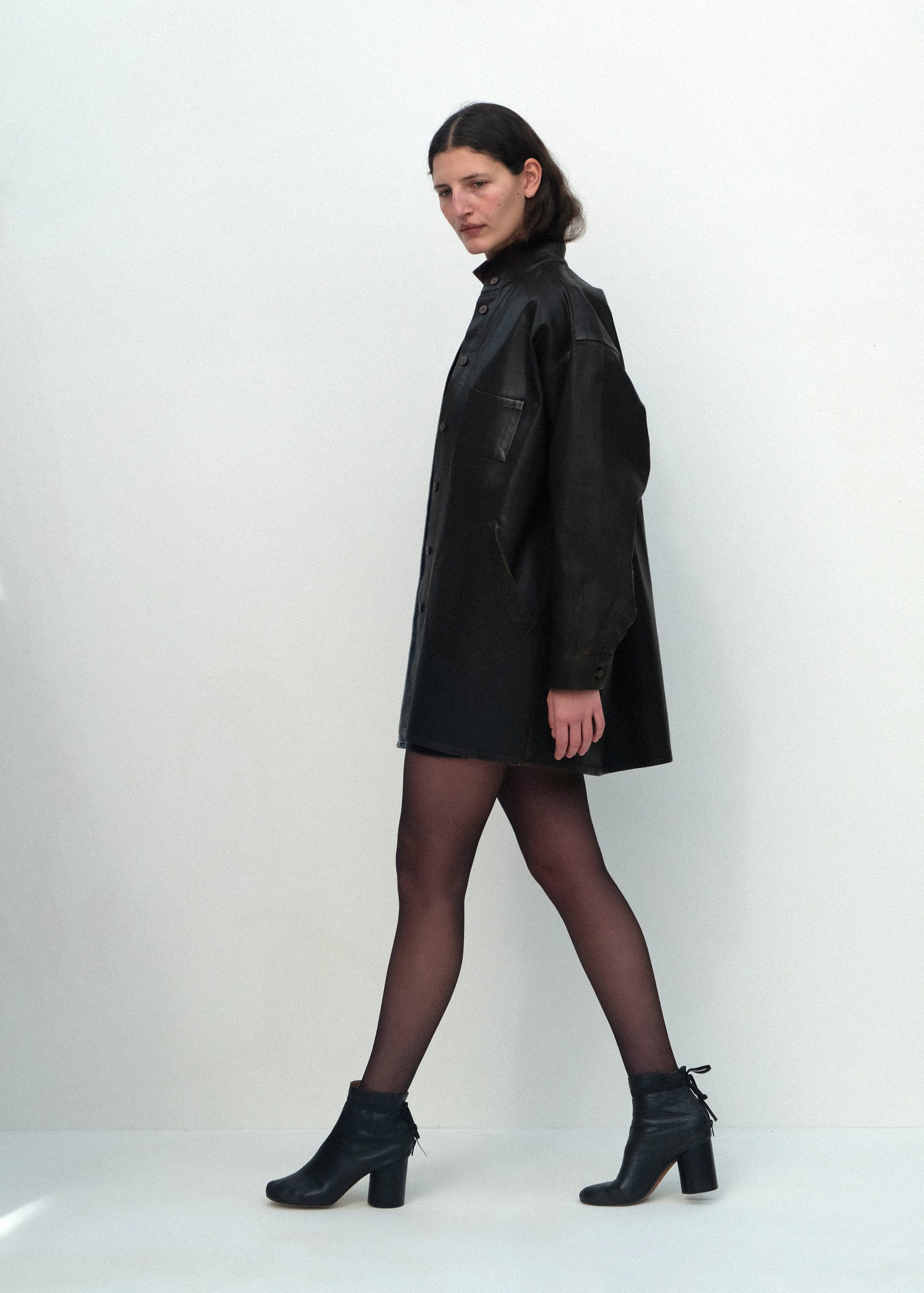 Band-Collar Okuda Jacket - Brown Lacquer - Jesse Kamm
