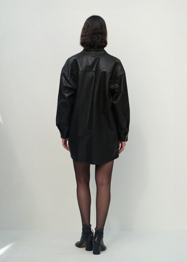 Band-Collar Okuda Jacket - Brown Lacquer