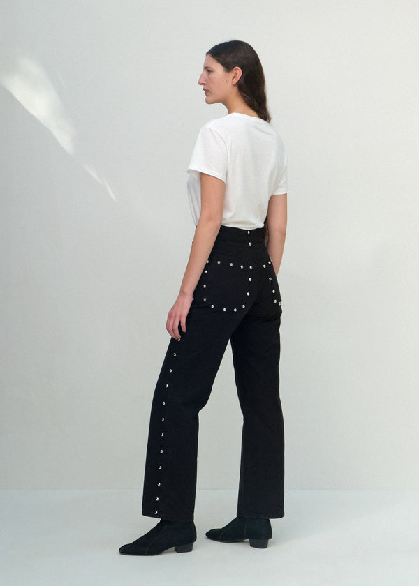225's - Black Studded Denim