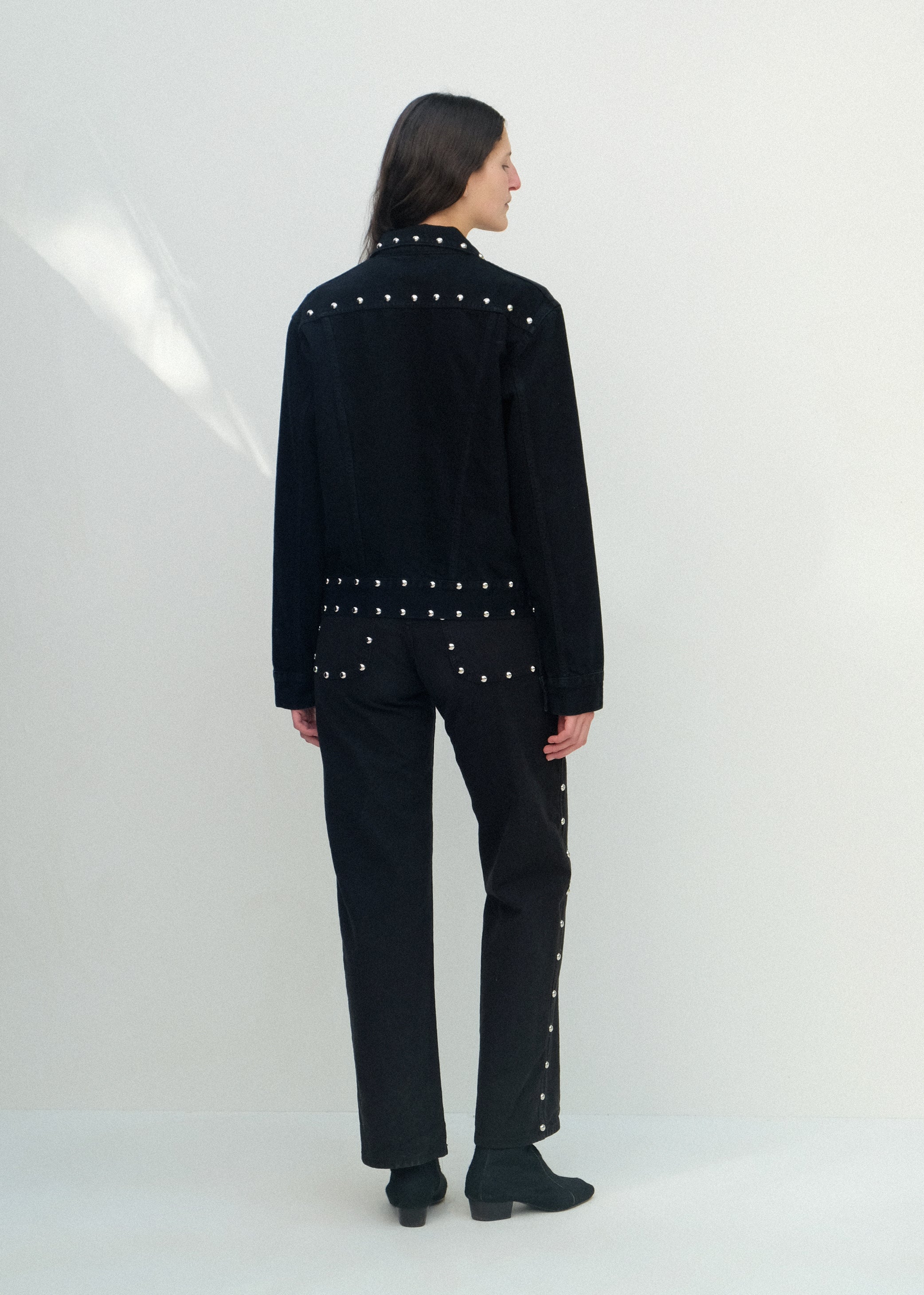 The Studded Ranch Jacket - Black Studded Denim - Jesse Kamm