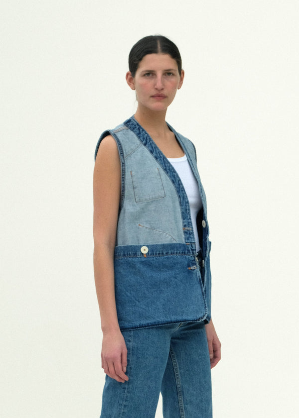 Reversible Director's Vest - Cowboy Blue Denim