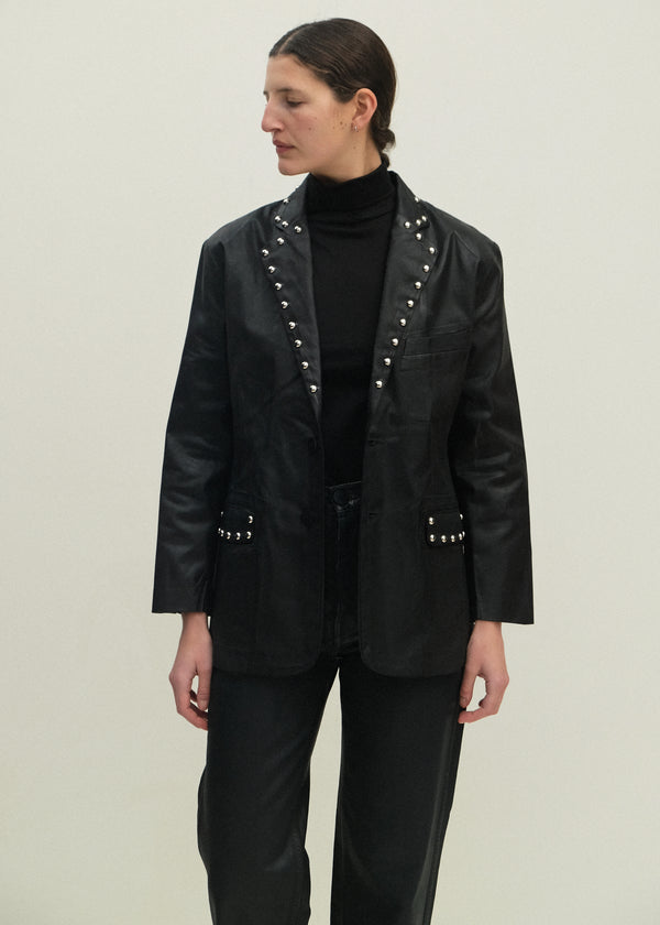 Fianna Blazer - Studded Black Lacquer