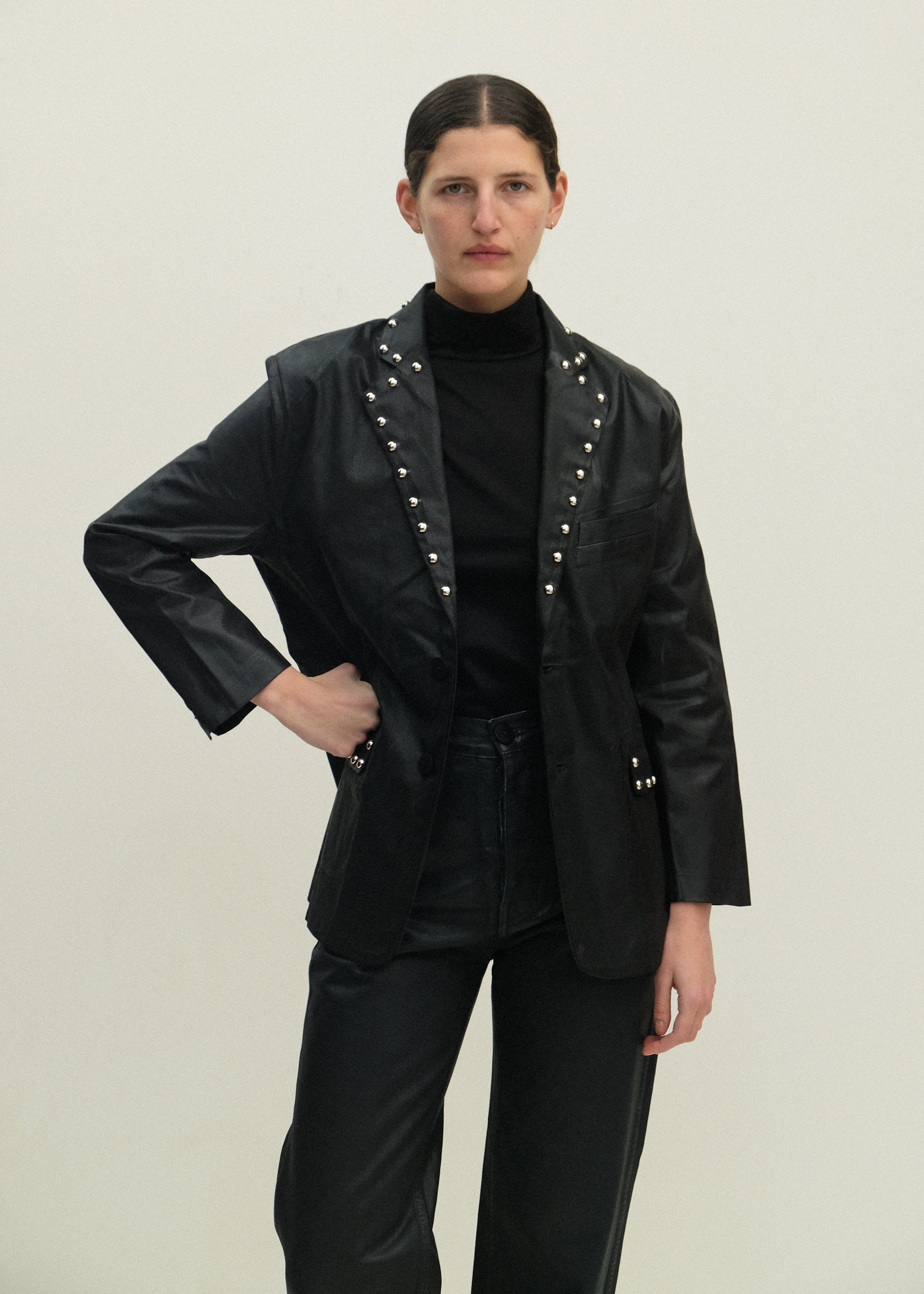 Fianna Blazer - Studded Black Lacquer - Jesse Kamm