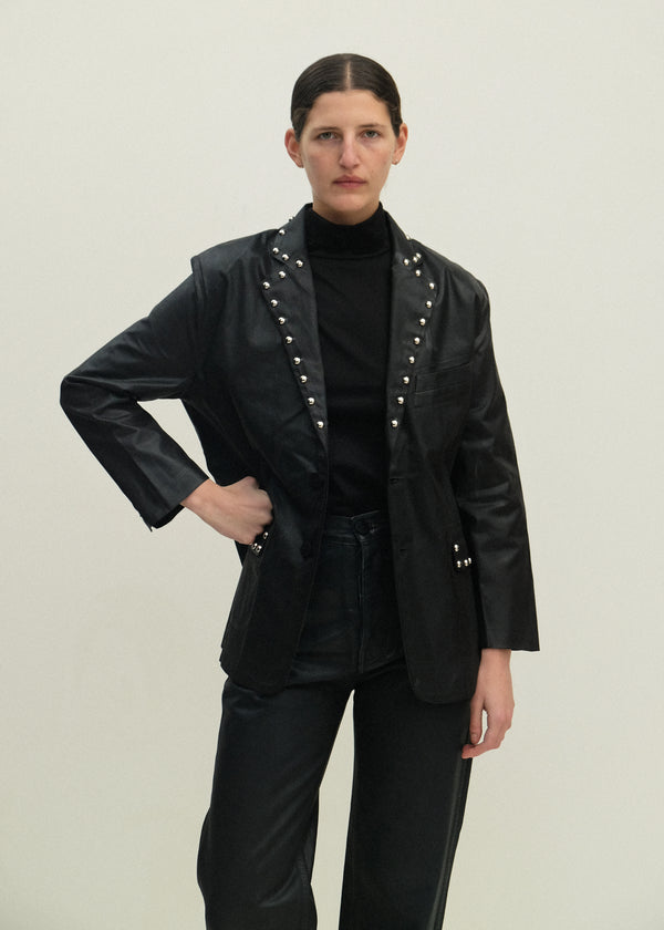 Fianna Blazer - Studded Black Lacquer