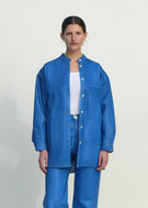 Band Collar Okuda Jacket - Electric Blue Lacquer - Jesse Kamm