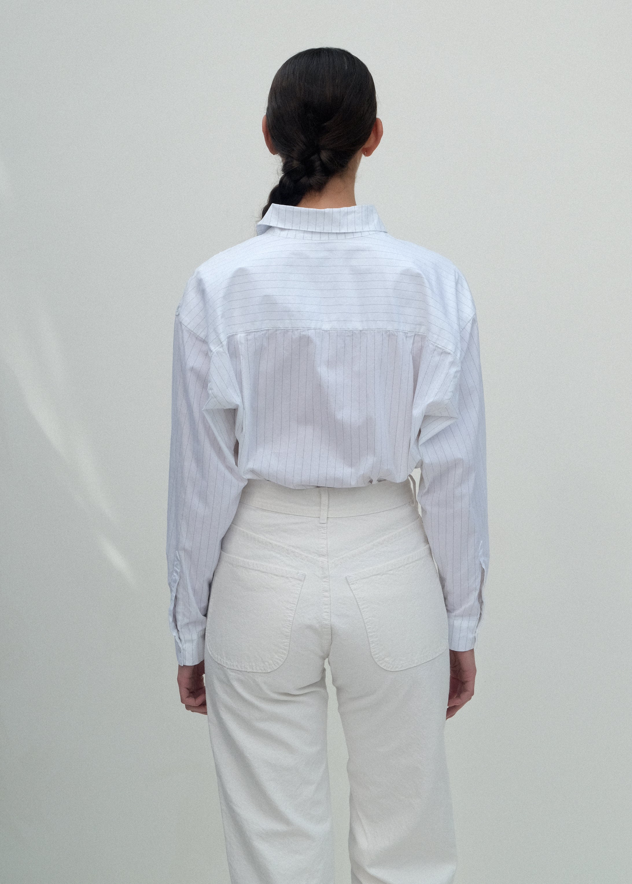 Alberta Shirt - Fine Grey Pinstripe - Jesse Kamm