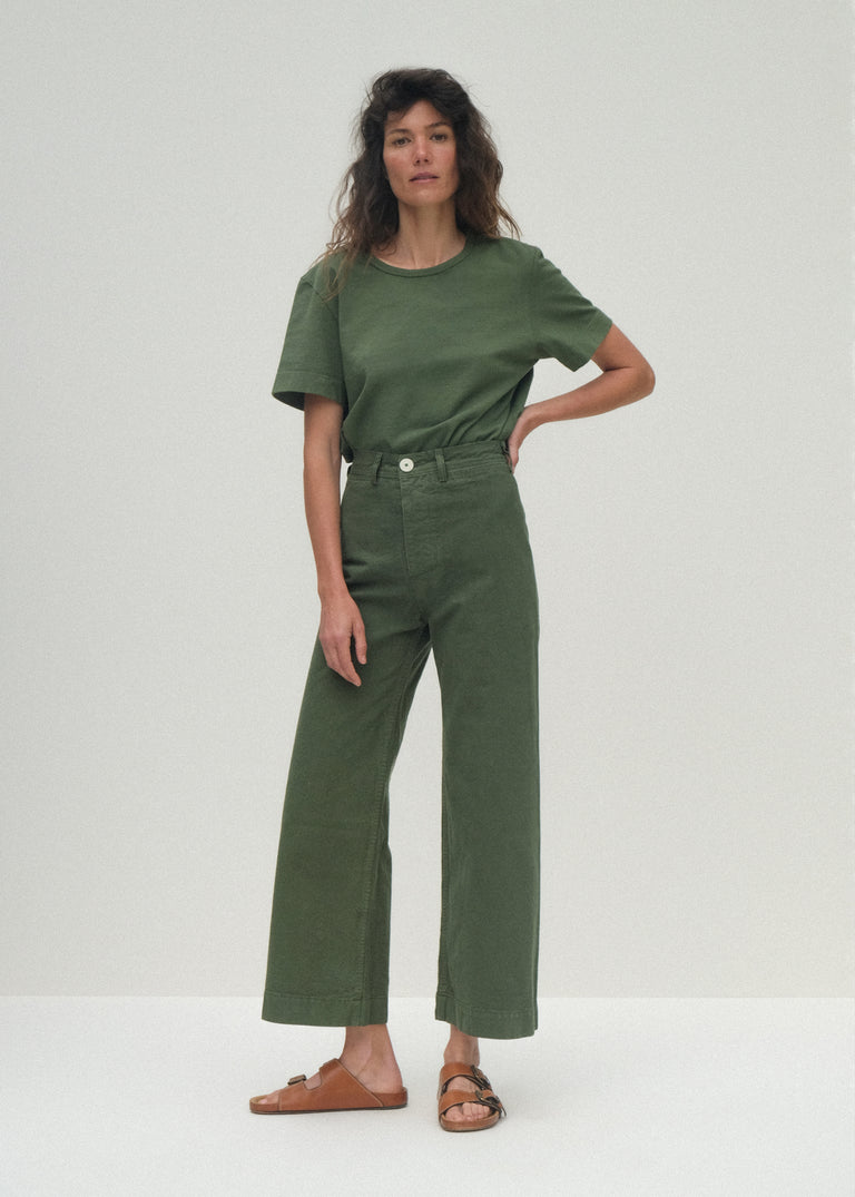 jesse kamm sailor pants tobacco 27.5 at high waist Sailor Pants - Olive Green