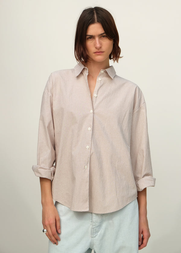 Alberta Shirt - Superfine Sand Stripe