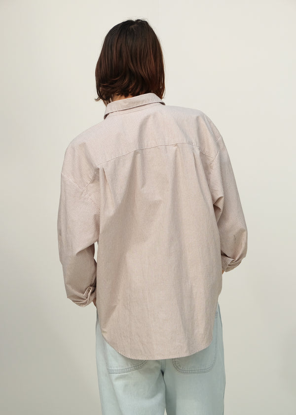 Alberta Shirt - Superfine Sand Stripe