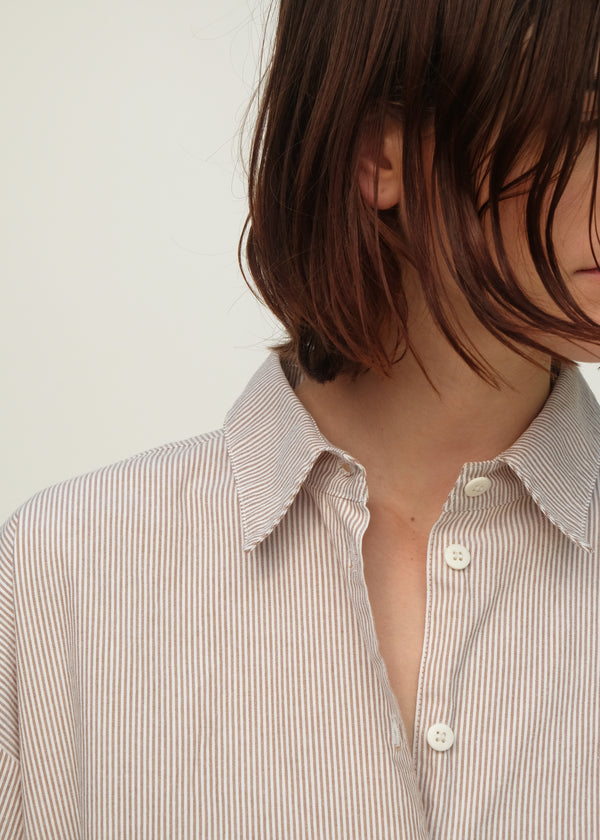 Alberta Shirt - Superfine Sand Stripe