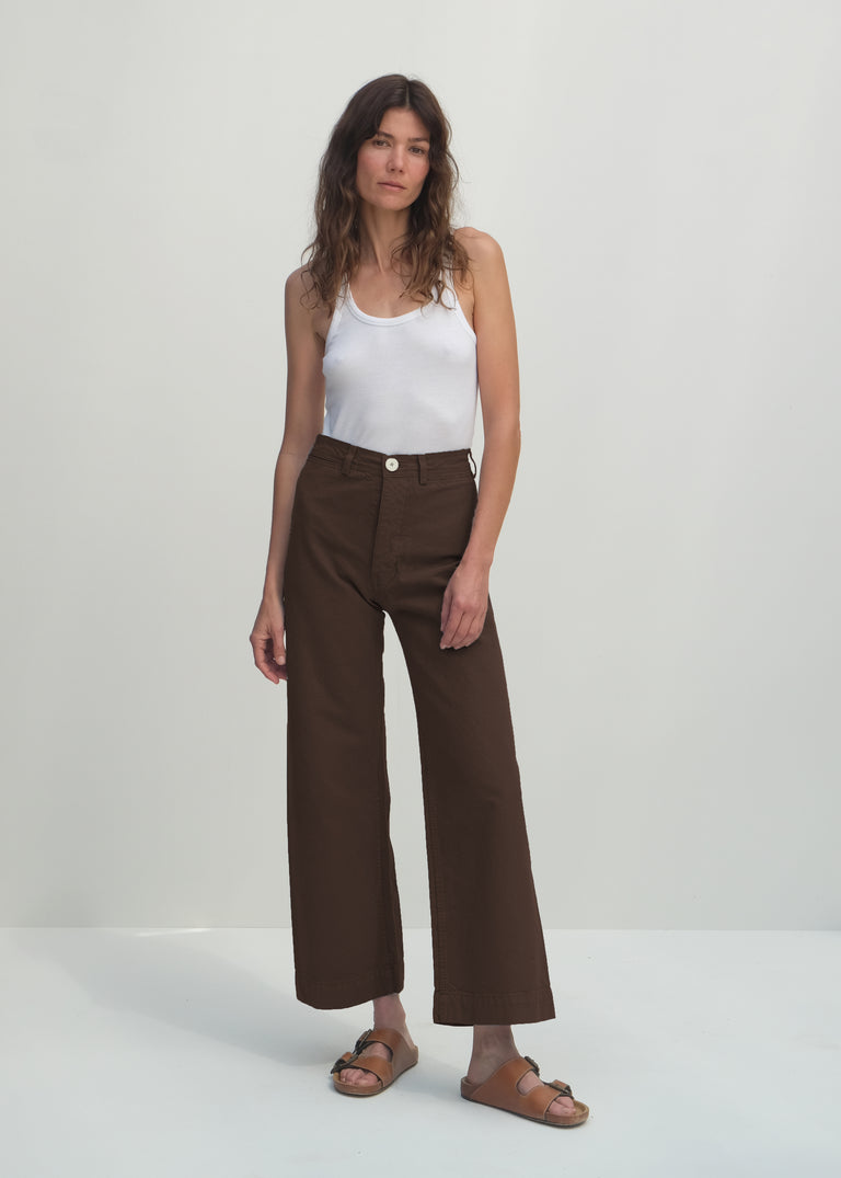 jesse kamm sailor pants tobacco pant Jesse Kamm | Sailor Pant in Black 0 | Cotton 34.5 at high waist Jesse Kamm Ranger Pant In