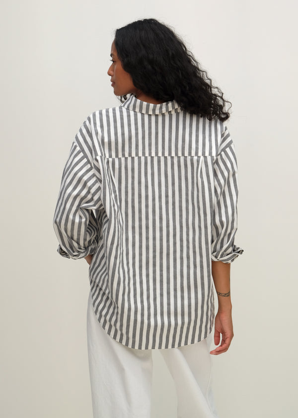 Alberta Shirt - Slate Bold Stripe