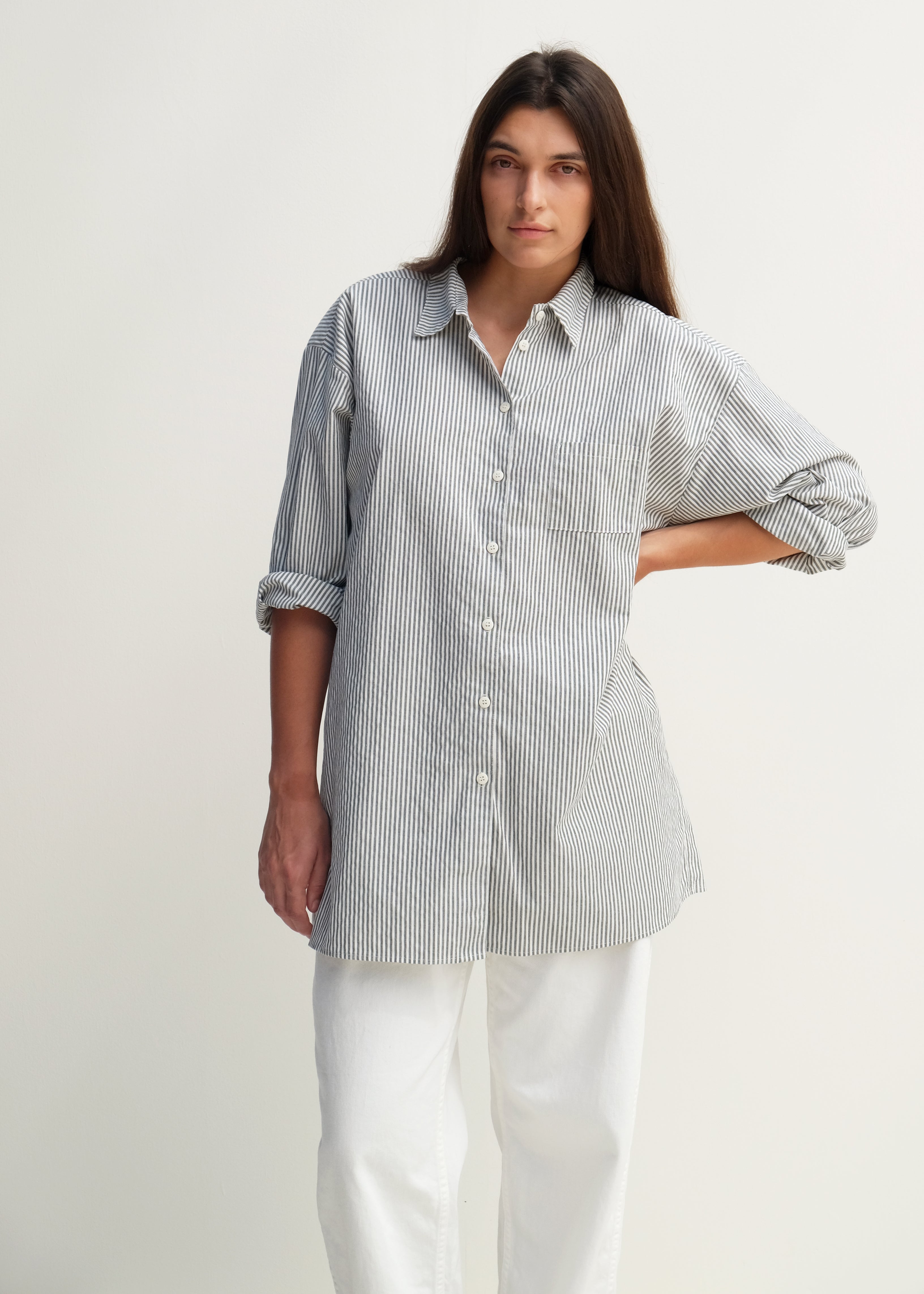 Painter Shirt - Slate Pinstripe - Jesse Kamm